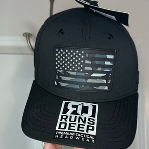 Runs Deep Black Tactical Cap